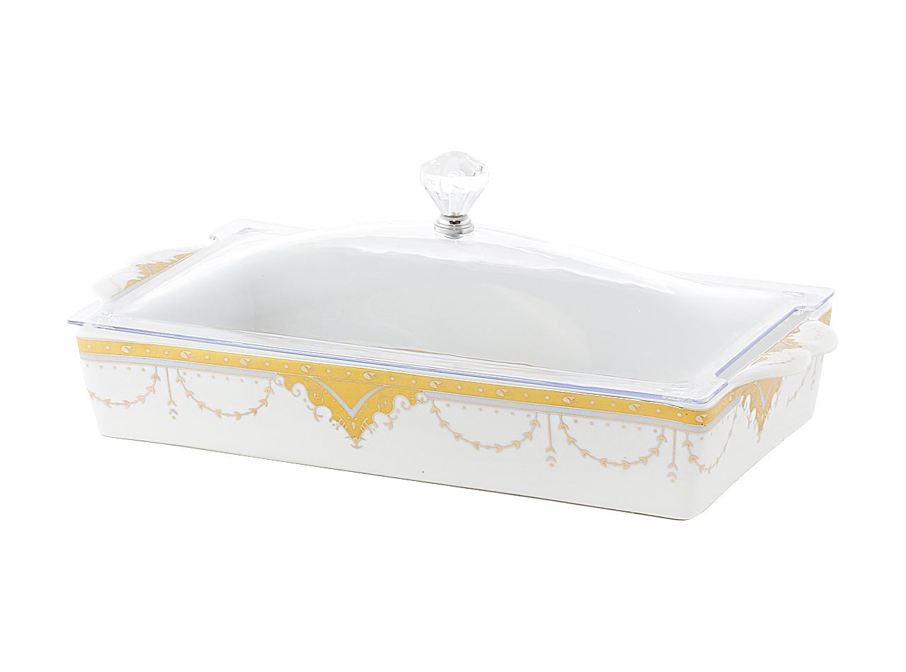 Vicenza Tempat Kue Persegi Panjang Motif Padi P138