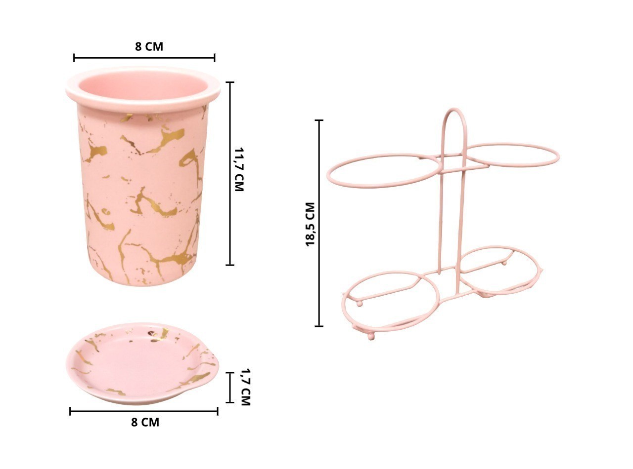 Vicenza Tempat Sendok Carissa Motif Marmer Pink BM913