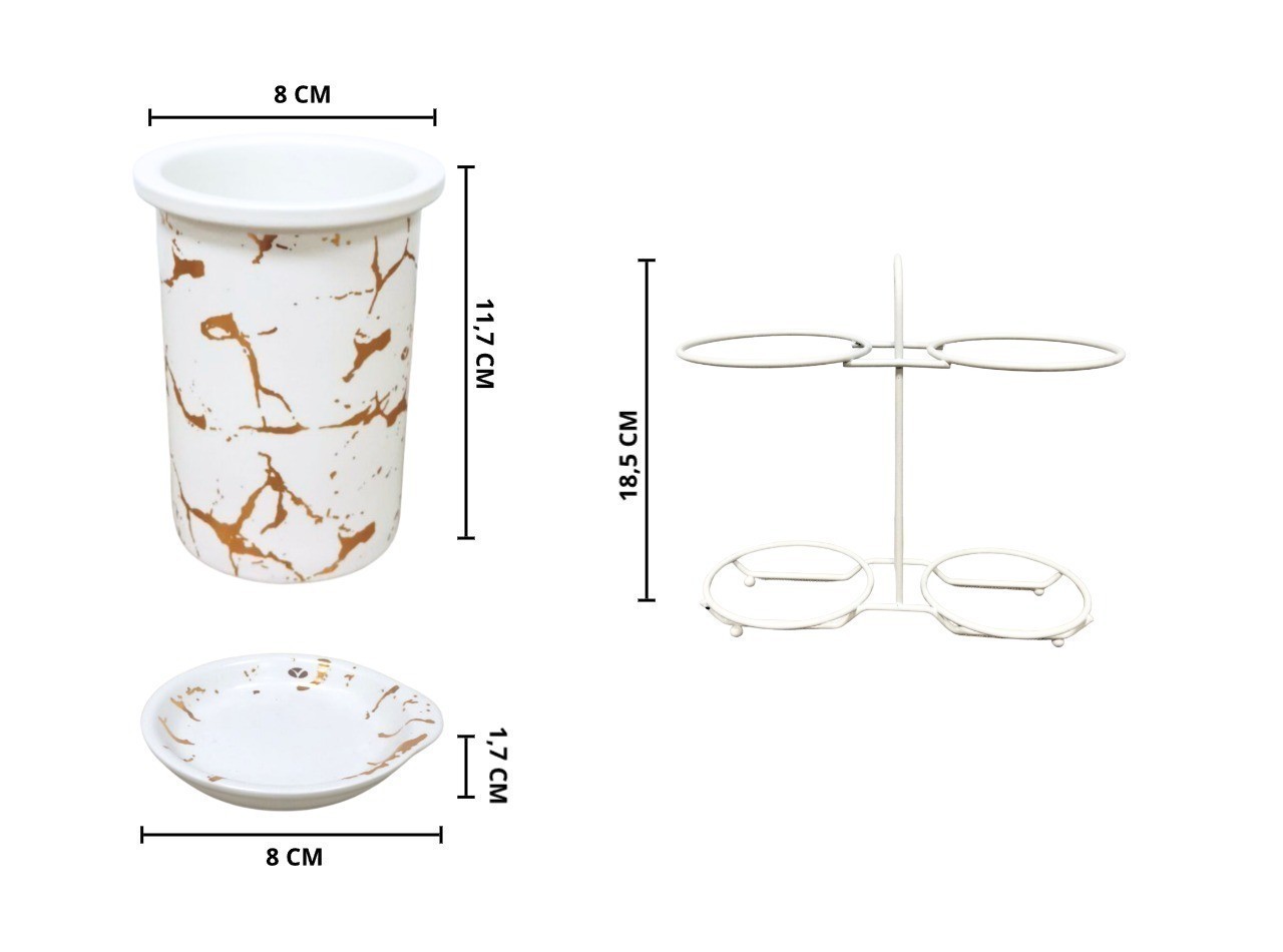 Vicenza Tempat Sendok Carissa Motif Marmer Putih BM913