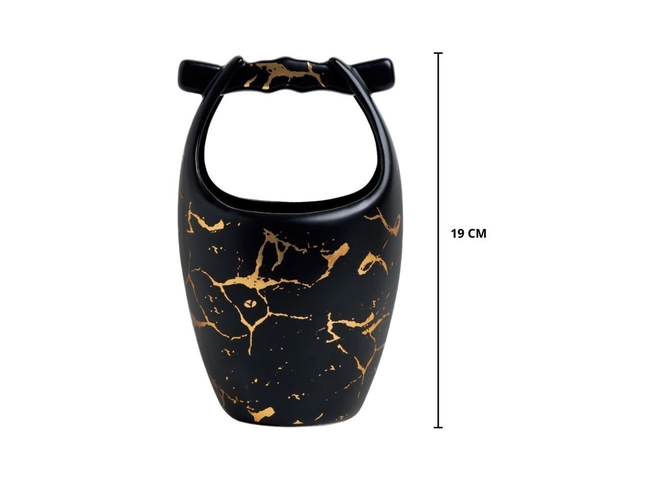 Vicenza Tempat Sendok Motif Marmer Hitam BM625