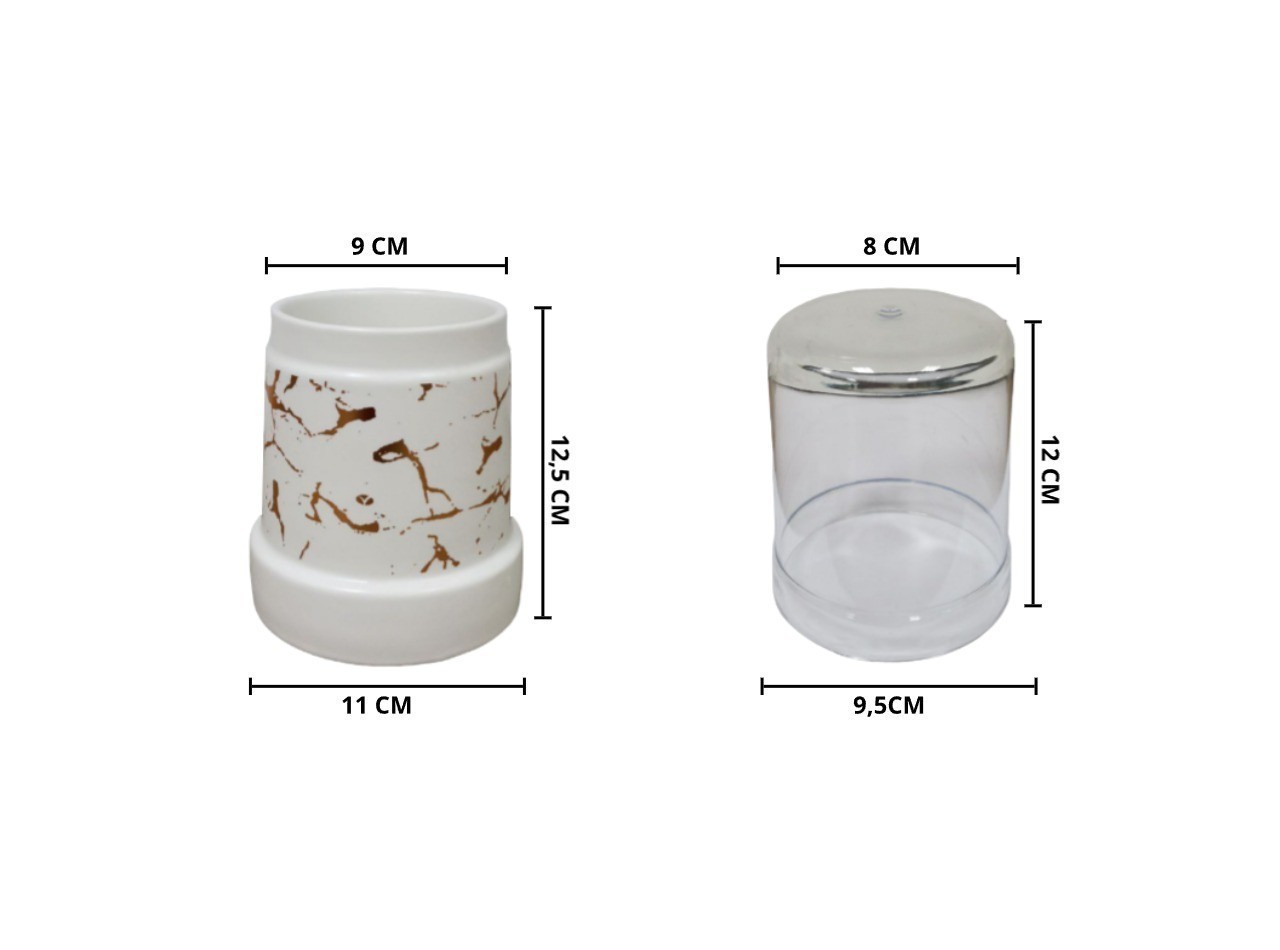 Vicenza Tempat Sendok Motif Marmer Putih BM735