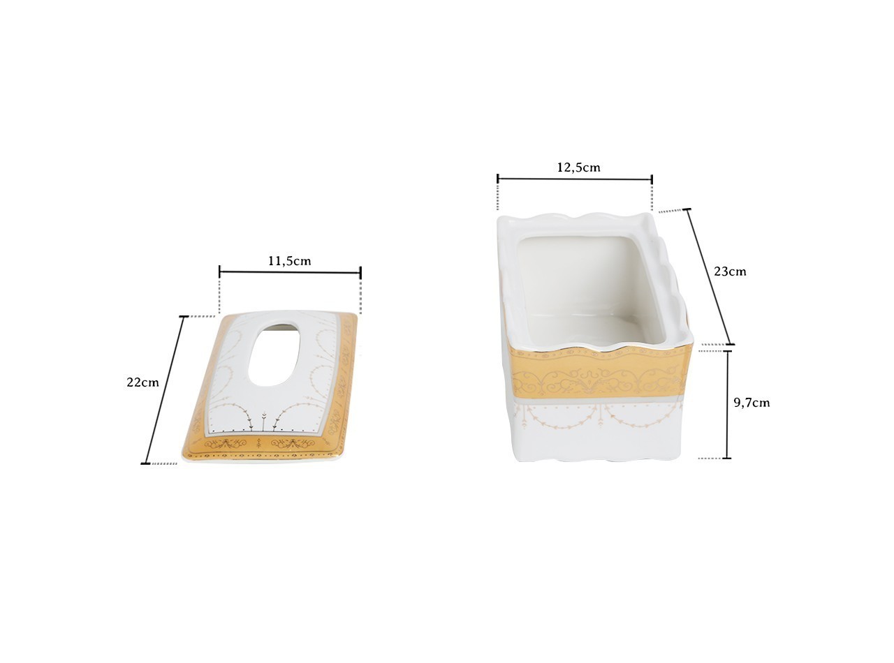 Vicenza Tempat Tisu Porselen Padi H42