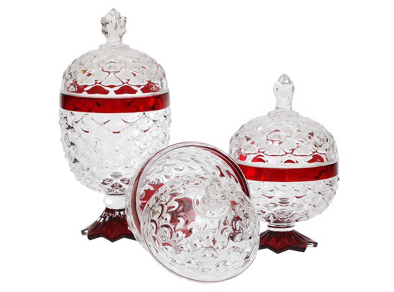 Vicenza Toples Permen Kaca Nanas Set 3pcs Merah VGC356KCR