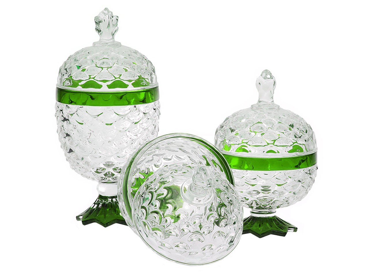 Vicenza Toples Permen Kaca Set 3pcs Hijau VGC356KCG