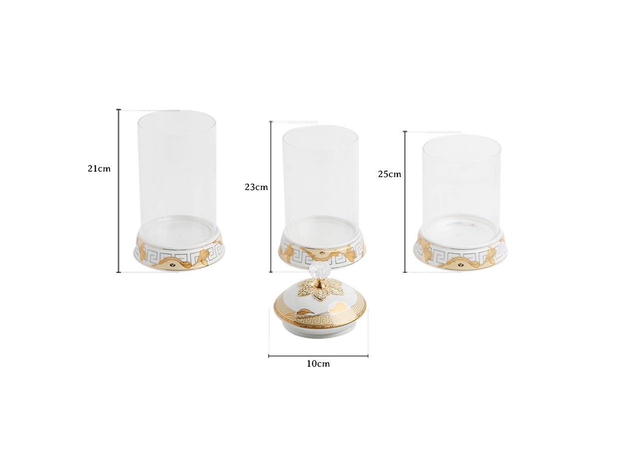 Vicenza Toples Permen Kaca Set 3pcs Lily G301