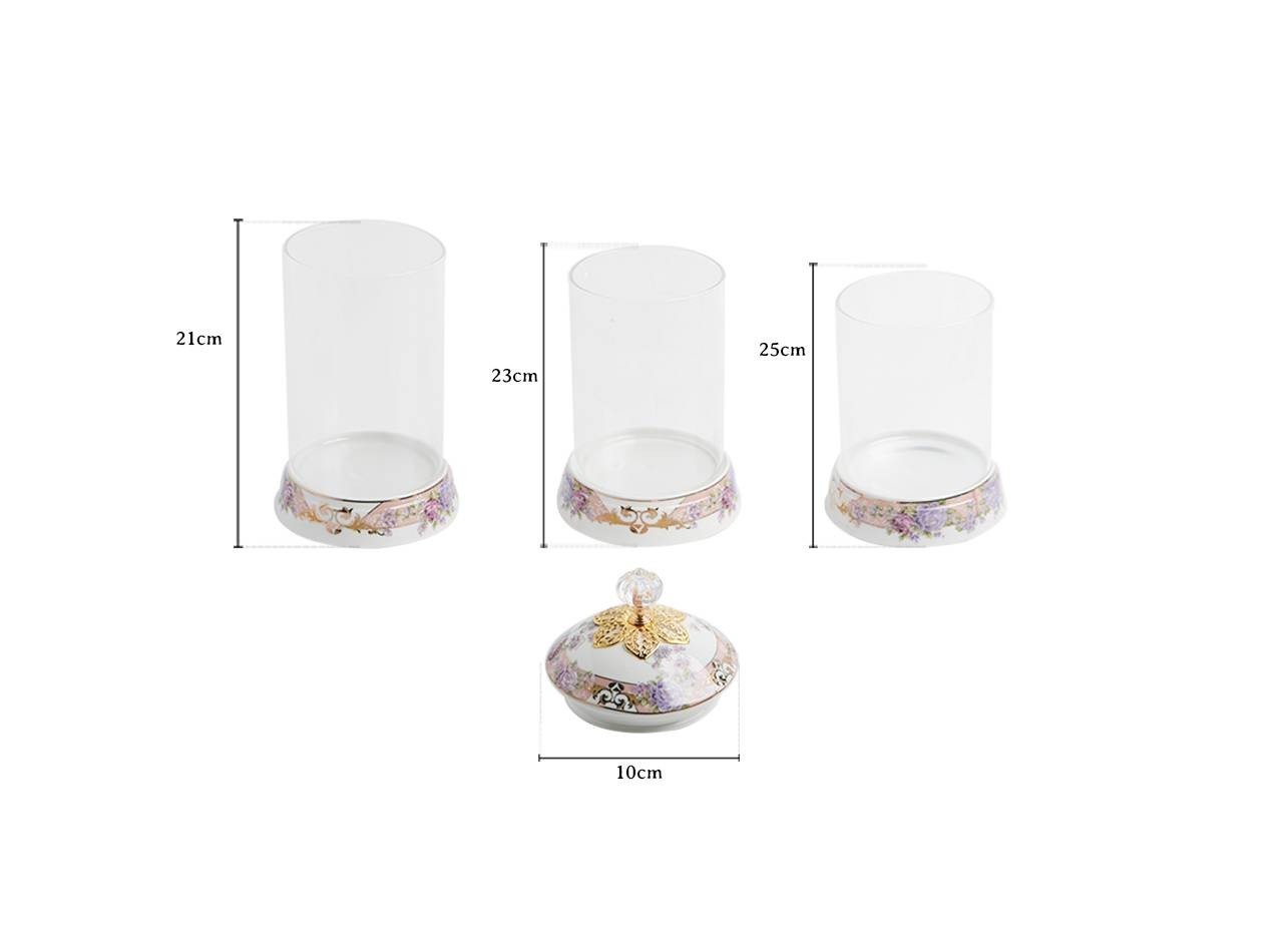 Vicenza Toples Permen Kaca Set 3pcs Magnolia G301