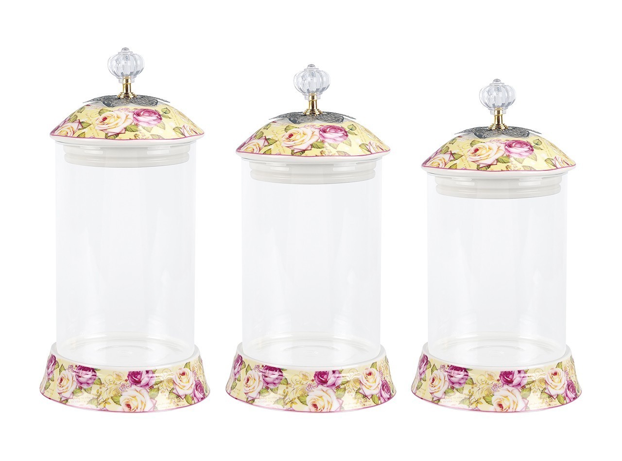 Vicenza Toples Permen Kaca Set 3pcs Mawar GA301