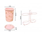 BM913 Pink Tempat Sendok Carissa dengan Motif Marmer