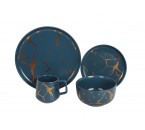 DM01 Biru Perlengkapan Makan Dengan Motif Marmer (Marble)