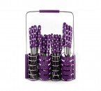 Sendok dan Garpu Set V245C Polkadot Warna Ungu