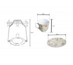 Vicenza Cangkir Teh Set Segi Delapan Mawar CA78-1