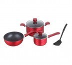 Vicenza Panci Wave Cookware Set Non-Stick Merah V833