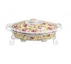 Vicenza Penghangat Makanan Oval Mawar BA683