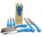Vicenza Polkadot 8-pcs Pisau Set V918KP Biru