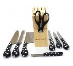 Vicenza Polkadot 8-pcs Pisau Set V918KP Hitam