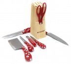Vicenza Polkadot 8-pcs Pisau Set V918KP Merah