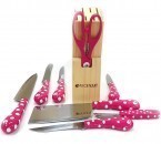 Vicenza Polkadot 8-pcs Pisau Set V918KP Pink