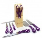 Vicenza Polkadot 8-pcs Pisau Set V918KP Ungu