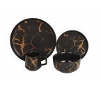 Vicenza Set Perlengkapan Makan Hitam Motif Marmer DM01