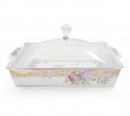 Vicenza Tempat Kue Persegi Panjang Motif Magnolia P138