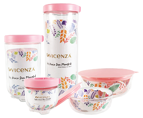 GB254 Pink Toples Kaca dan Mangkuk