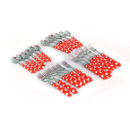 Sendok dan Garpu Set V240C Motif Kotak Warna Merah