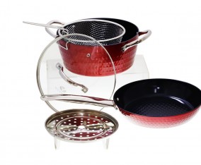 V5491 Merah Peralatan Masak Bulat