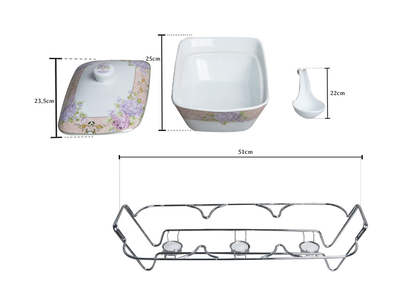 B751 Magnolia Alat Saji dengan Rak