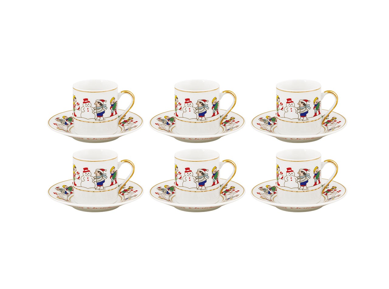 VICENZA MINI CUP AND SAUCER 12 PCS CHRISTMAS B01