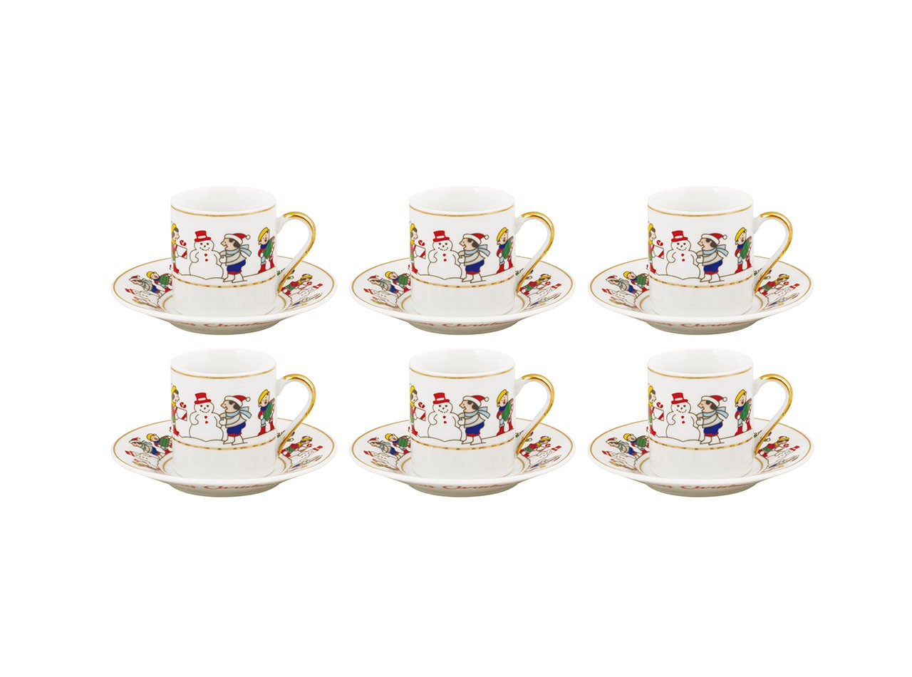 VICENZA MINI CUP AND SAUCER 12 PCS CHRISTMAS B01