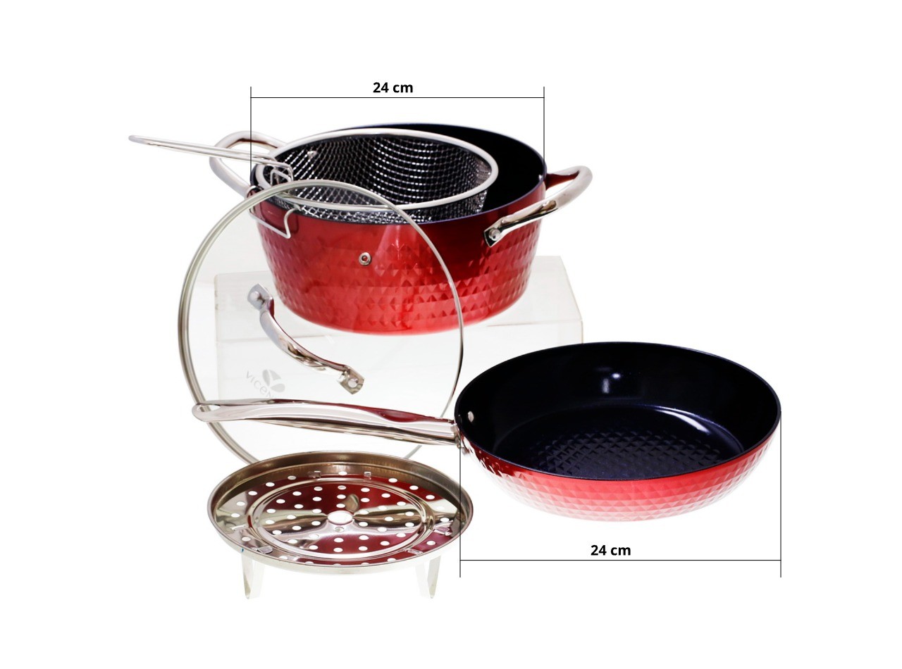 V5491 Merah Peralatan Masak Bulat