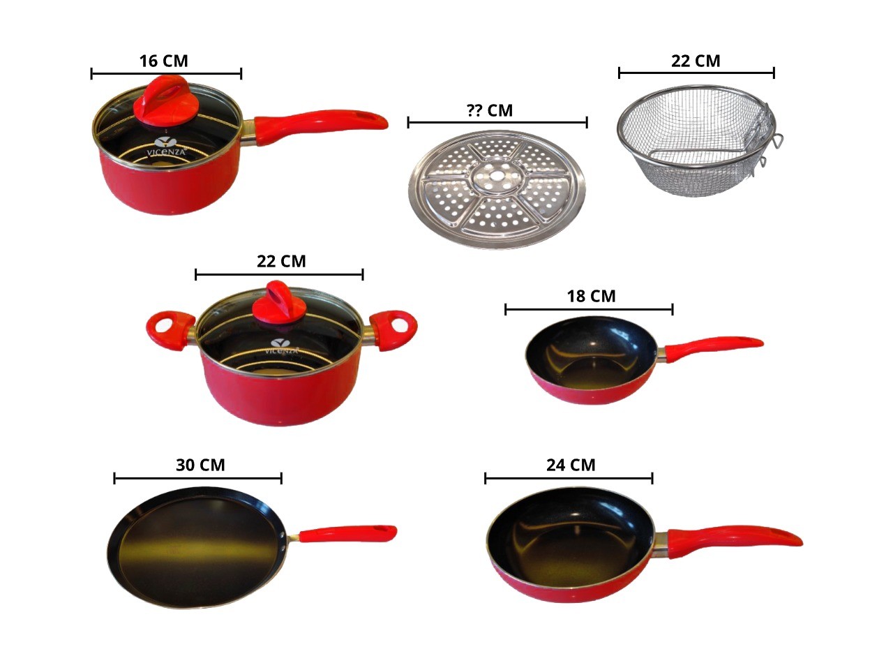 V712 Merah Set Peralatan Masak