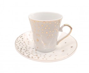 VICENZA MINI CUP AND SAUCER 12 PCS GOLD STAR B288
