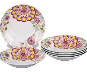 Piring Makan 9 inch B179 1 Lusin Motif Gardenia